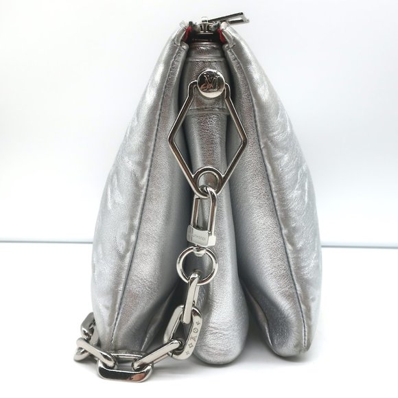 LOUIS VUITTON COUSSIN PM SHOULDER BAG SILVER MONOGRAM EMBOSSED LEATHER CROSSBODY - Picture 4 of 12